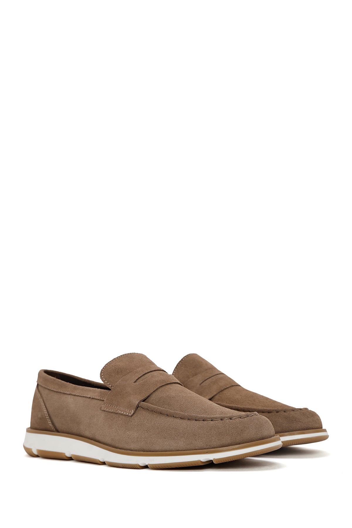 Erkek Vizon Süet Deri Casual Loafer