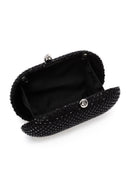 Women's Black Stone Long Strap Mini Clutch Bag | Derimod