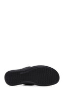 Men's Black Knitted Leather Slippers | Derimod