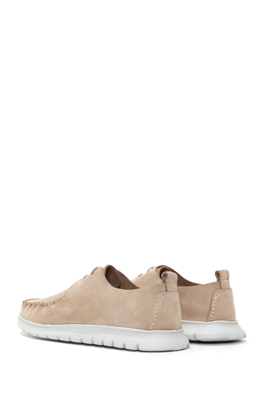 Men's Beige Nubuck Leather Casual Shoes
