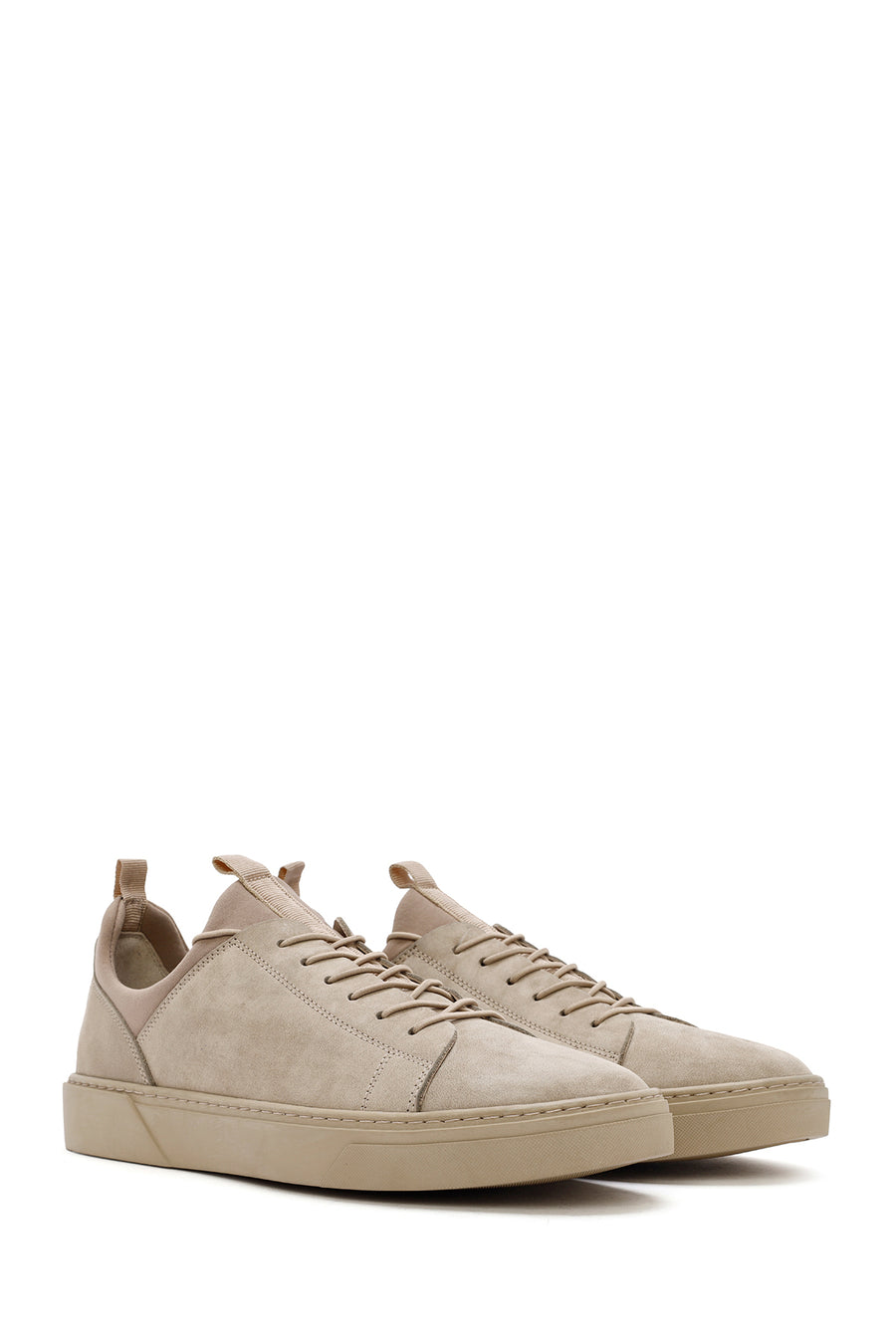 Men's Beige Lace-up Leather Sneaker