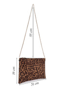 Women's Leopard Long Strap Suede Clutch Bag | Derimod