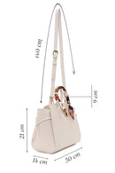 Women's Cream Long Strap Handbag with Accessory Detail | Derimod