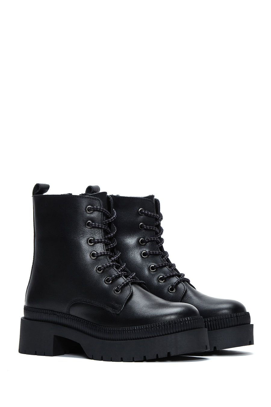 Women's Leather Zippered Boots