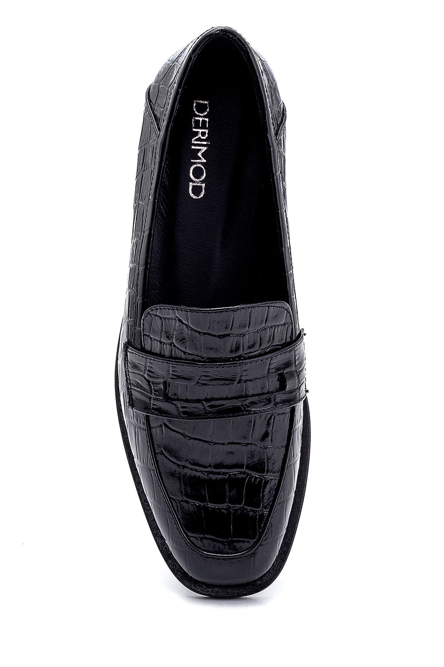 Kadın Deri Kroko Detaylı Loafer
