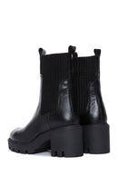 Women's Black Leather Heeled Chelsea Boots | Derimod