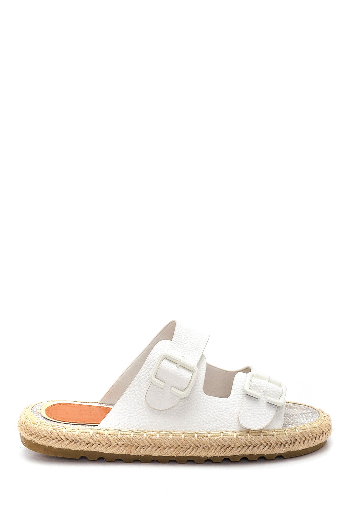Women's White Wicker Espadrille Slippers 22SFE4700FT | Derimod