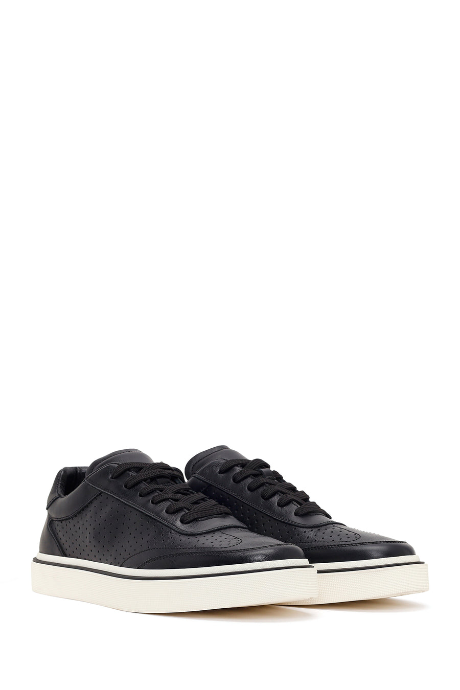 Male Black Lace-Up Leather Sneaker