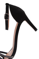 Women's Black Stone Heeled Sandals | Derimod