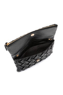 Women's Black Long Strap Braided Clutch Bag | Derimod