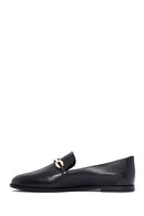 Women's Black Buckle Leather Loafer | Derimod