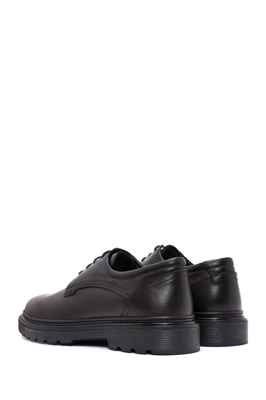 Derimod Fly Male Black Lace-Up Thick-Soled Leather Casual Shoes