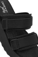 Women's Black Strappy Thick Soled Jelly Slippers | Derimod