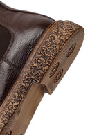 Male Brown Leather Casual Chelsea Boots | Derimod