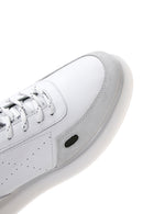 Men's White Leather Thick Soled Sneaker | Derimod