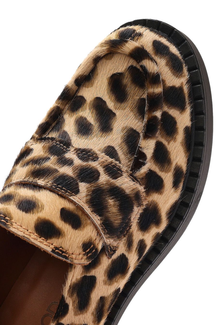 Women's Leopard Leather Masculine Loafer