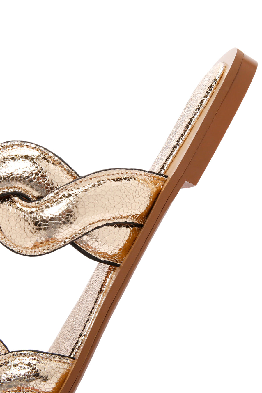 Women's Gold Braided Patterned Slippers