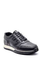 Men's Crocodile Detailed Leather Sneaker | Derimod