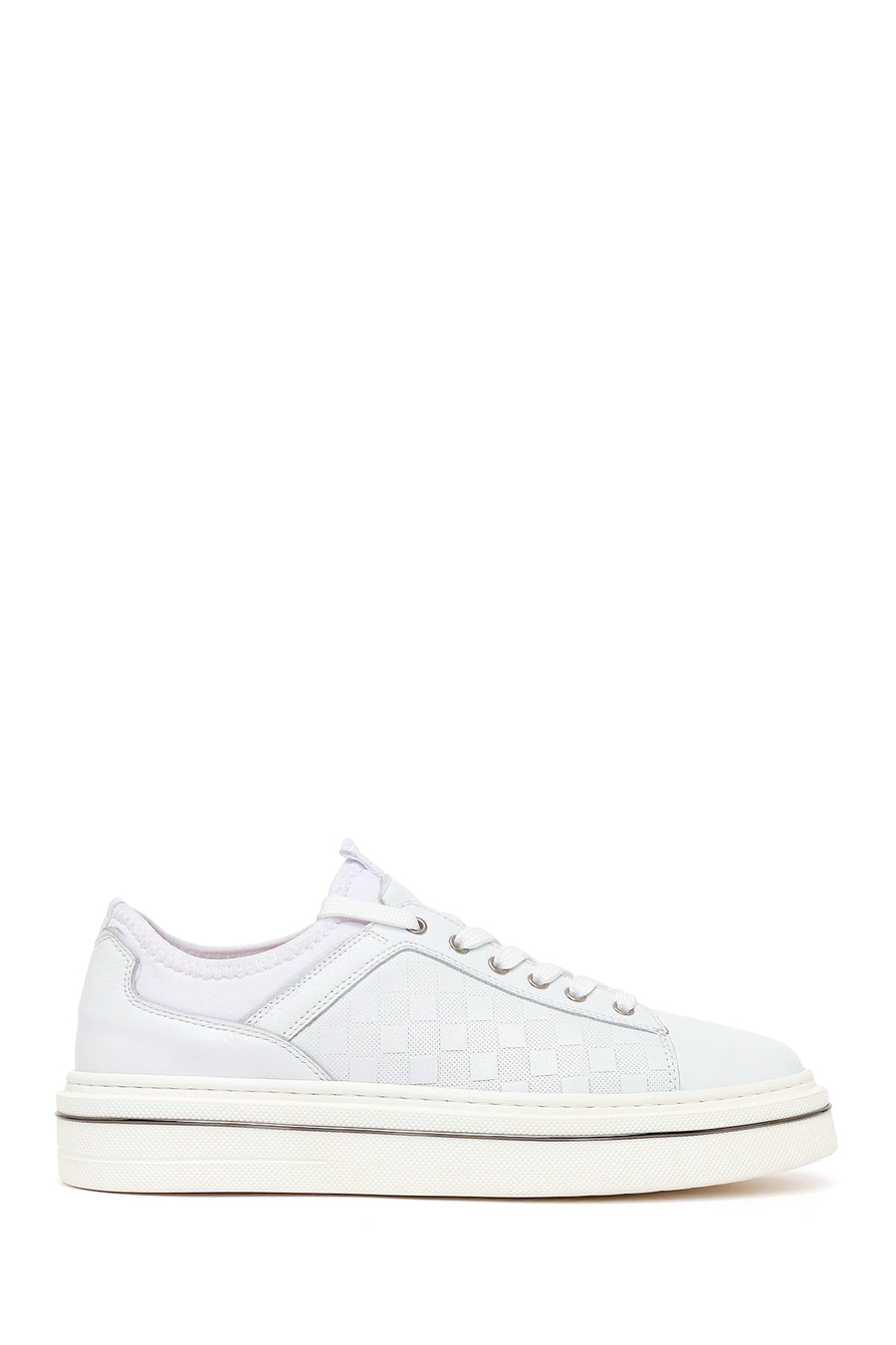 Male White Lace-Up Leather Sneaker 26SFD640714 | Derimod