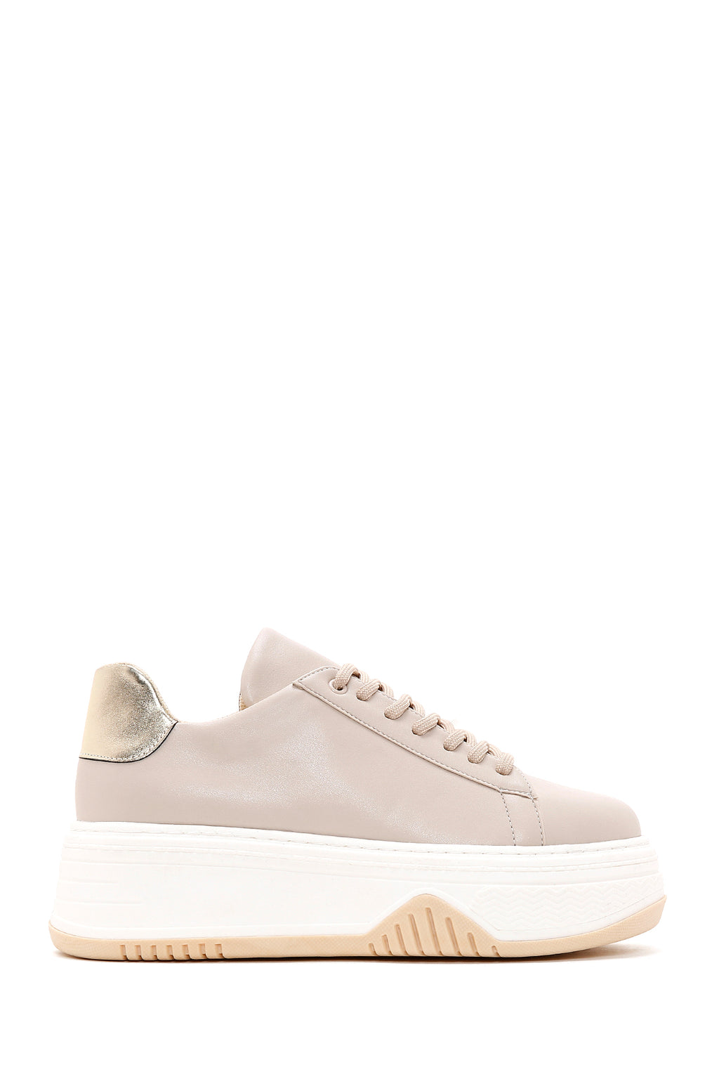 Kadın Bej Kalın Tabanlı Sneaker