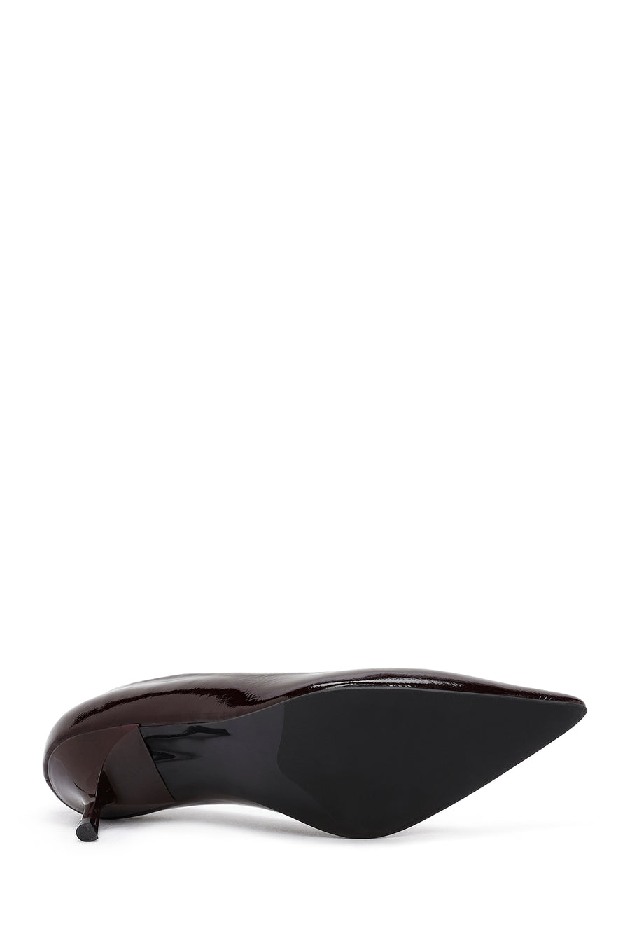 Kadın Bordo İnce Topuklu Deri Stiletto