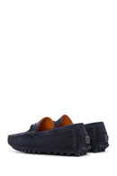 Derimod Fly Men's Navy Blue Suede Leather Loafer | Derimod