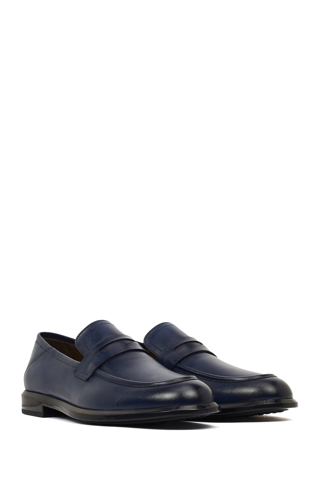 Erkek Lacivert Deri Casual Loafer