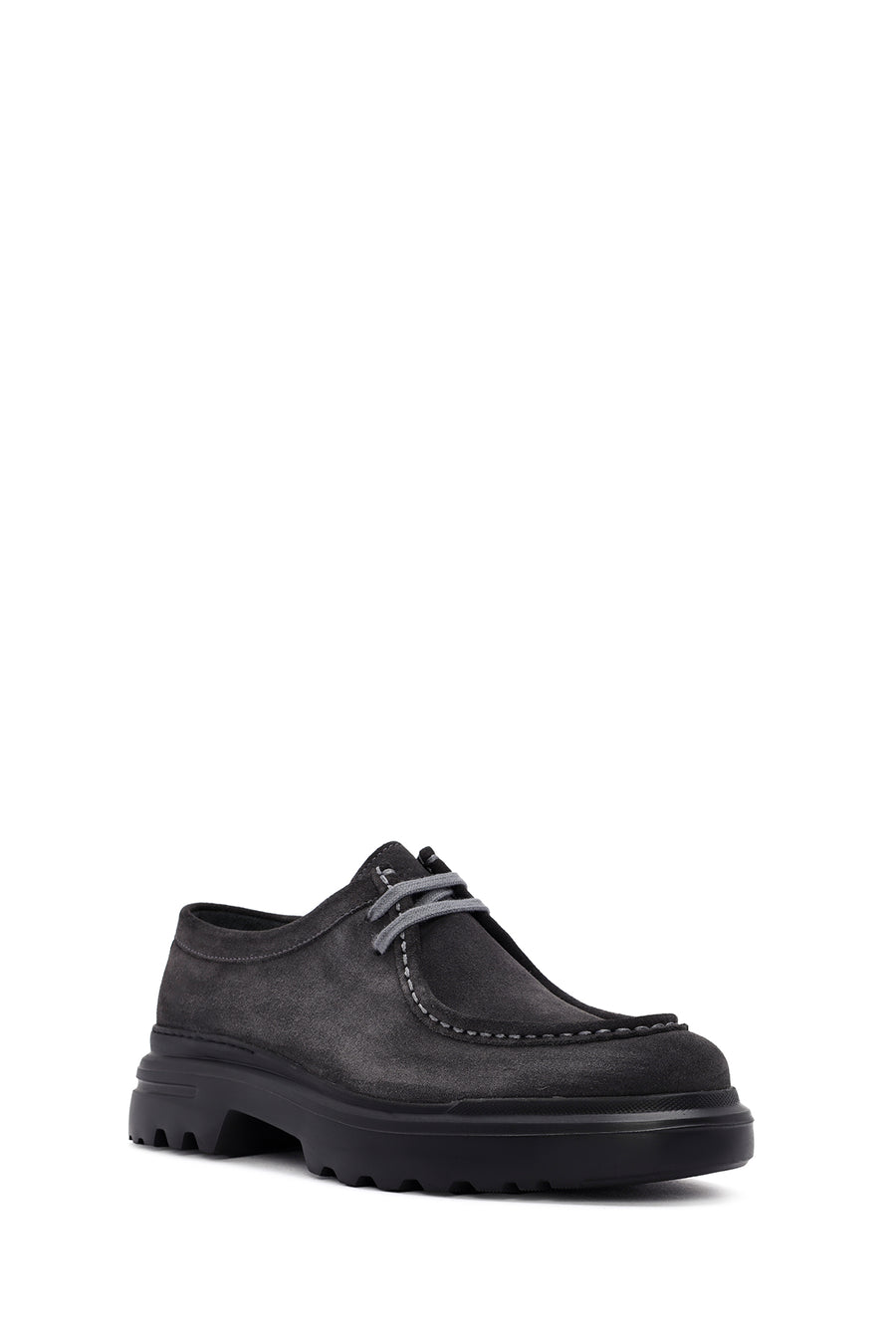 Male Gray Lace-Up Suede Casual Shoes