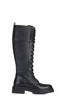 Geox Women's Black Iridea Zippered Leather Boots | Derimod