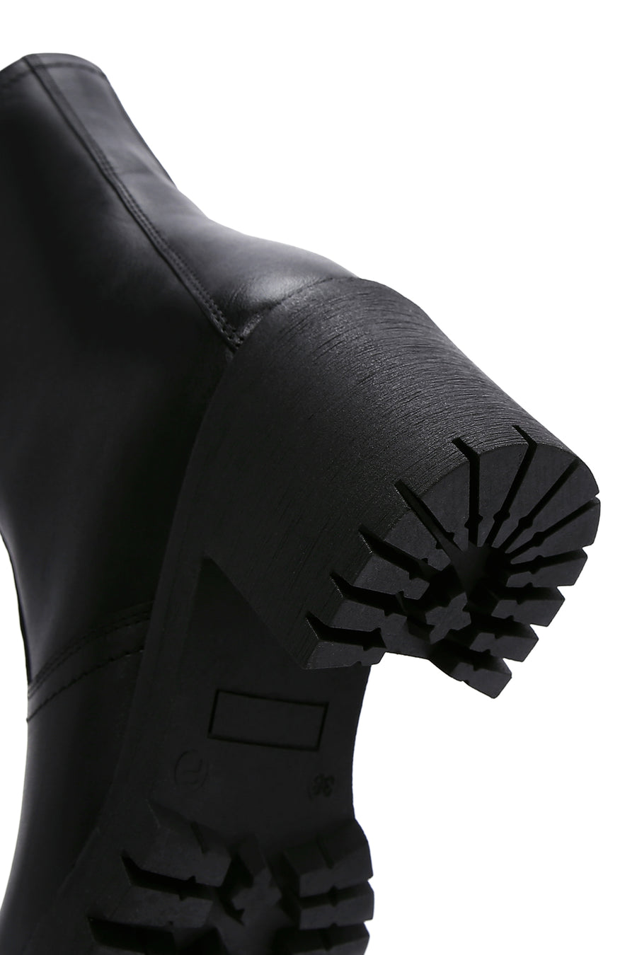 Women's Black Leather Heeled Boots