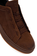 Male Brown Lace-Up Nubuck Leather Sneaker | Derimod