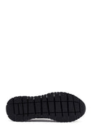 Erkek Siyah Bağcıklı Kalın Tabanlı Deri Casual Sneaker | Derimod