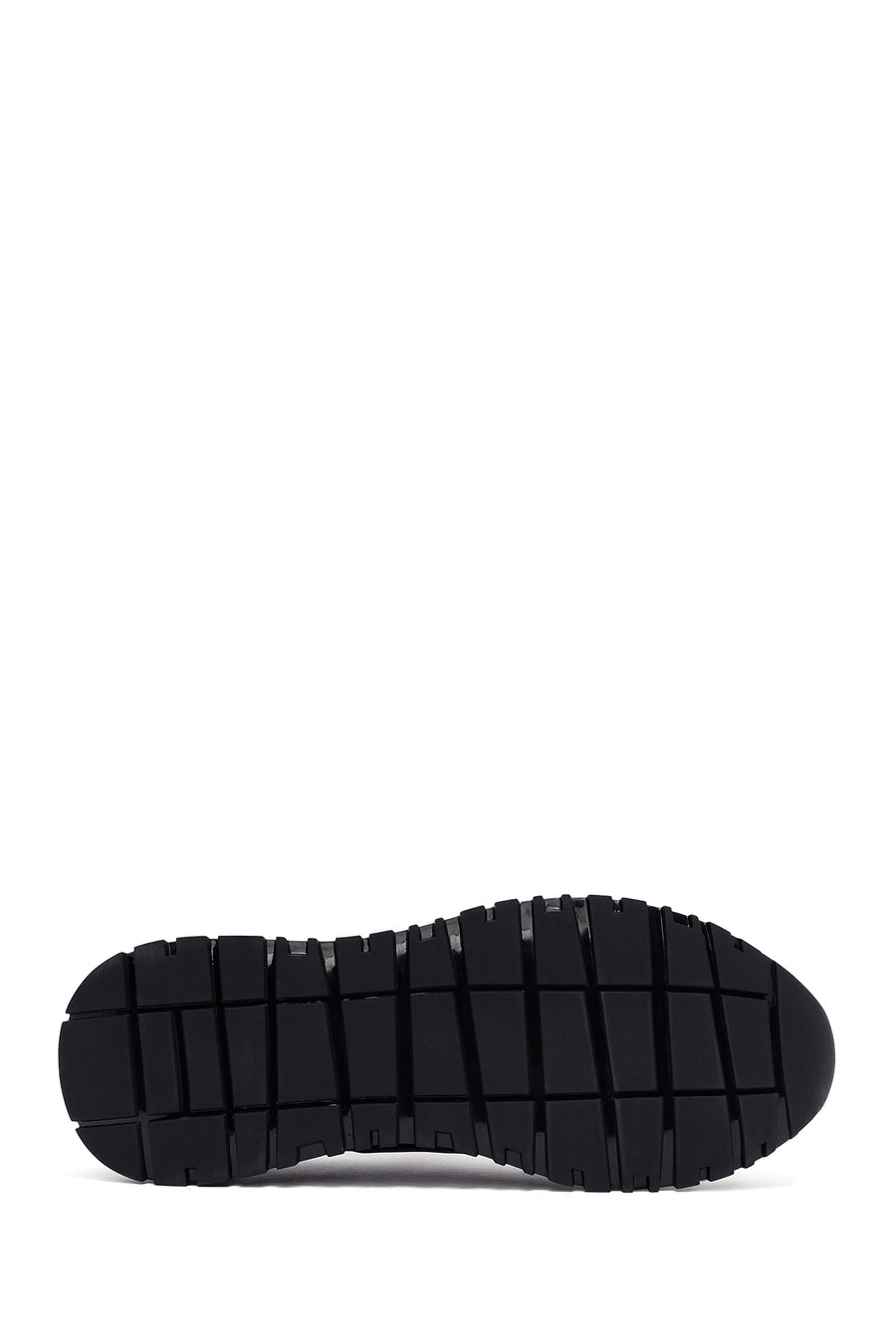 Erkek Siyah Bağcıklı Kalın Tabanlı Deri Casual Sneaker