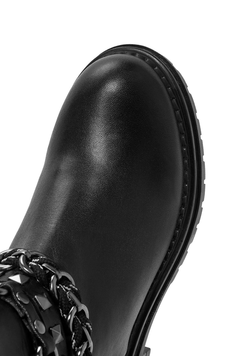 Women's Black Zippered Leather Boots
