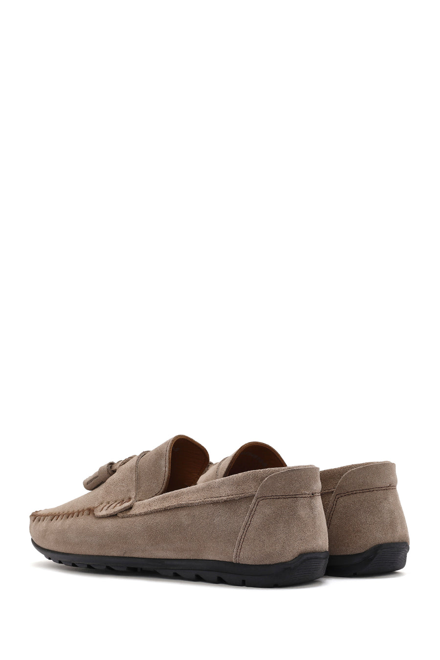 Men's Beige Tassel Suede Leather Loafer