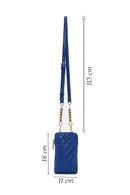 Women's Blue Faux Leather Crossbody Bag | Derimod