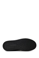 Erkek Siyah Bağcıklı Kalın Tabanlı Deri Sneaker | Derimod