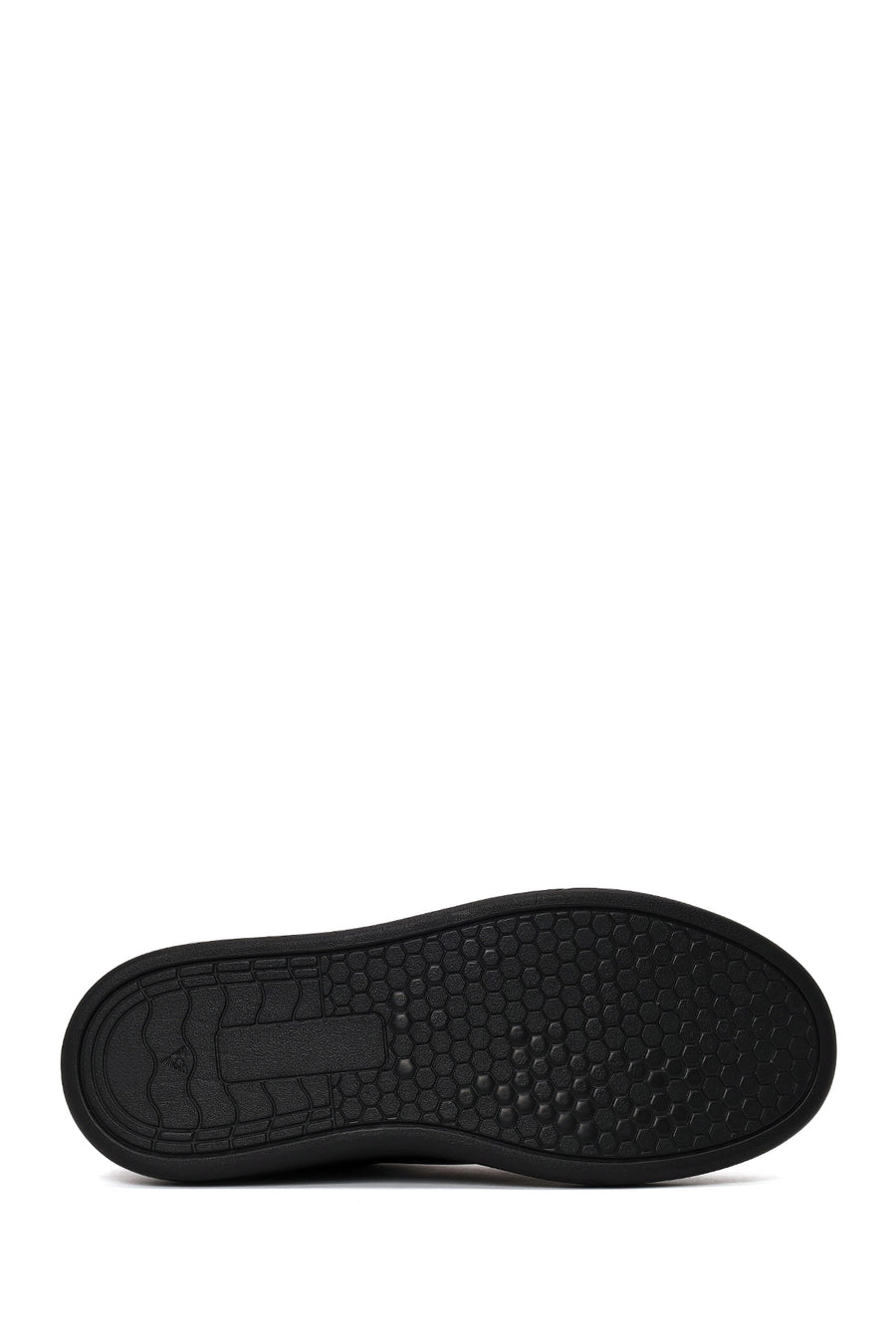 Erkek Siyah Bağcıklı Kalın Tabanlı Deri Sneaker