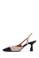 Women's Beige Leather Low Heeled Shoes | Derimod