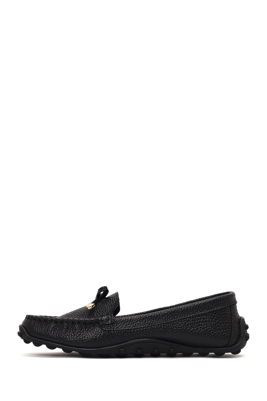 Kadın Siyah Püsküllü Deri Loafer