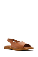 Women's Tan Leather Sandals | Derimod