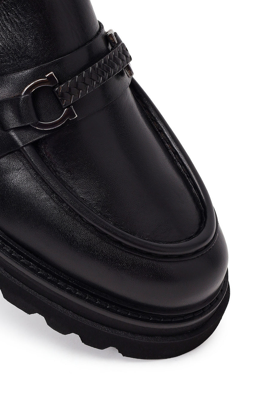 Male Black Leather Casual Loafer