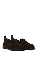 Woman Brown Suede Masculine Loafer | Derimod