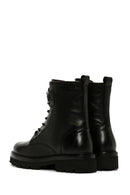 Women's Black Accessory Detailed Zippered Leather Boots | Derimod