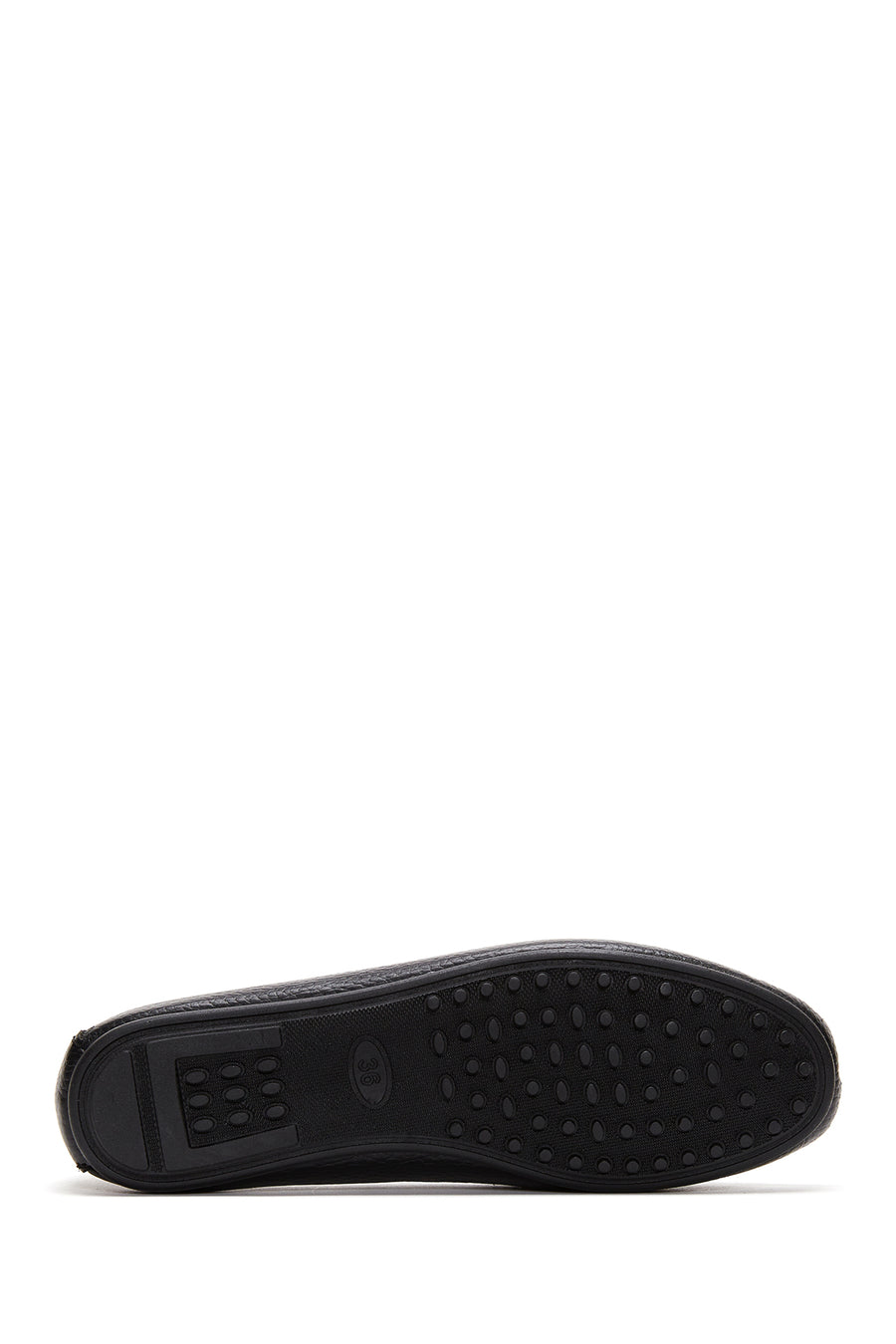 Kadın Siyah Toka Detaylı Deri Casual Loafer
