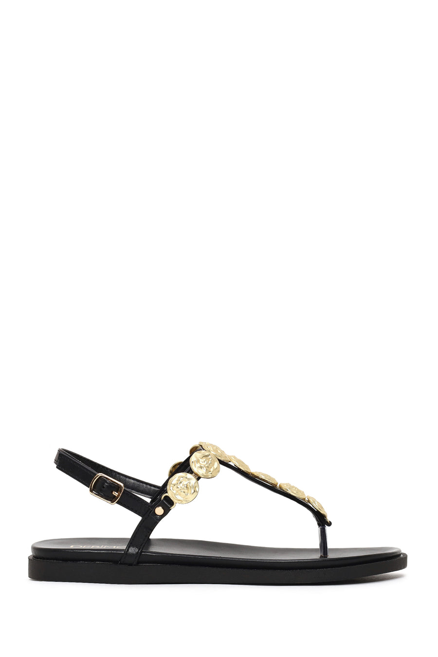Woman Black Buckled Toe-Post Sandal 26SFE499214 | Derimod