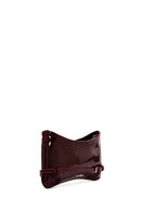 Women's Burgundy Long Strap Patent Leather Shoulder Bag | Derimod