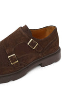 Male Brown Buckled Suede Casual Shoes | Derimod