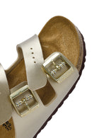 Birkenstock Women's Gold Arizona Bf Double Buckle Slippers | Derimod