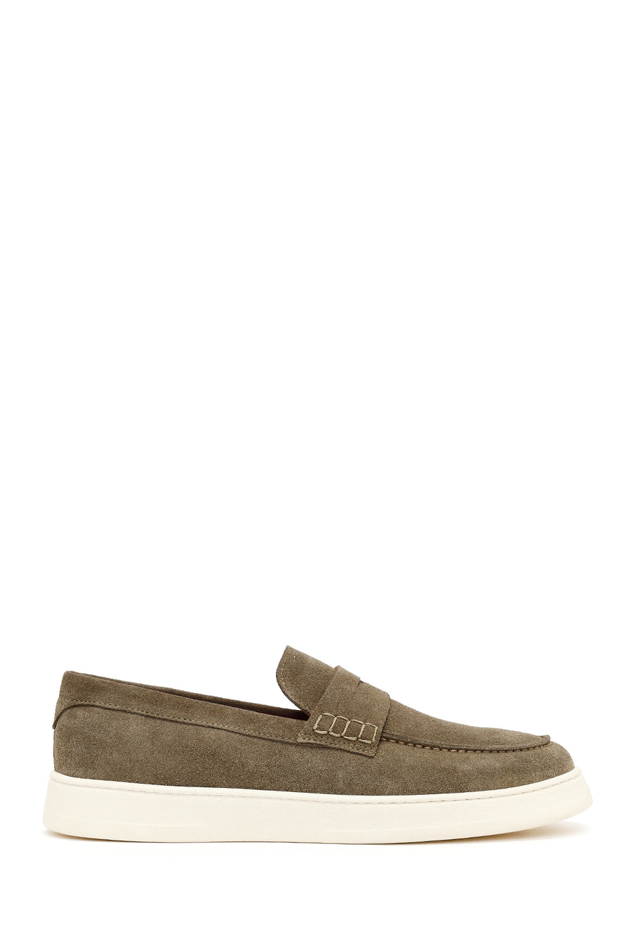 Erkek Haki Süet Deri Casual Loafer 26SFD633410 | Derimod